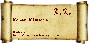 Kober Klaudia névjegykártya